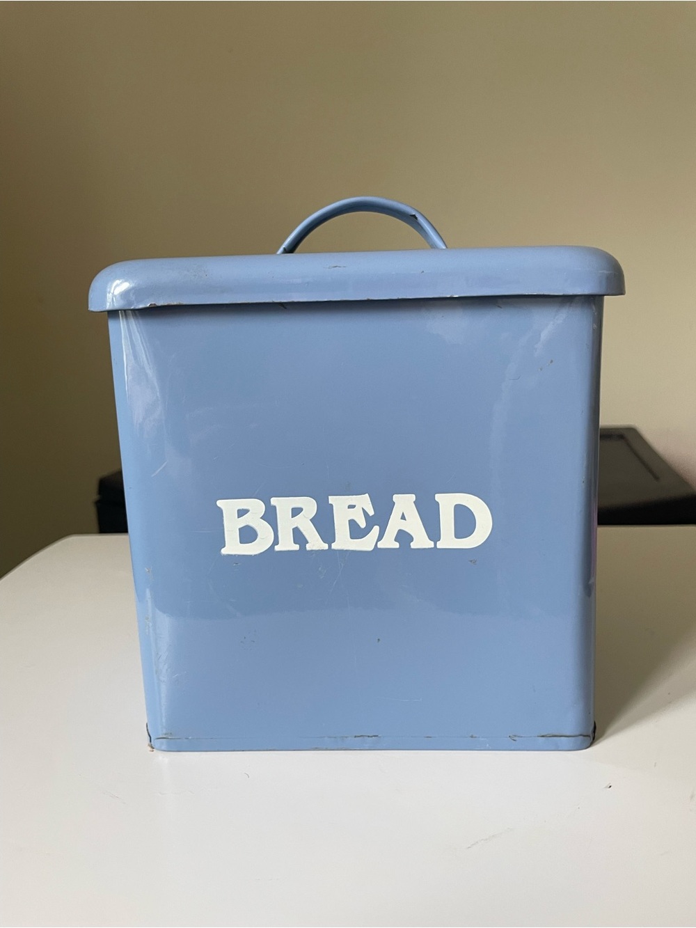 Vintage tin bread box